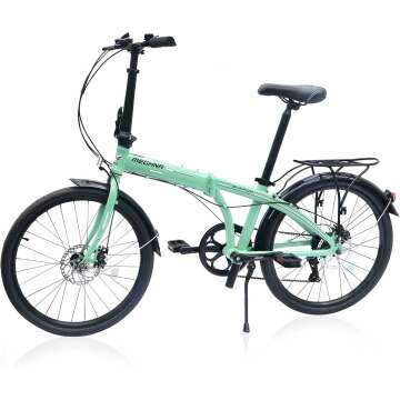 ZUKKA 24 Inch Folding Bike - 7 Speed, Dual Disc Brake, Aluminum Frame