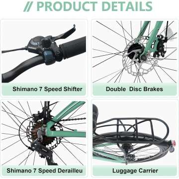 ZUKKA Folding Bike with 7 Speed & Dual Disc Brake