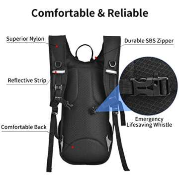 Hydration Pack Insulated Tactical Backpack: Lightweight Daypack with 2L Water Bladder Large Storage Sports Bike Bag for Outdoor Drinking Hunting Mountain Riding Jogging Festival Man Woman