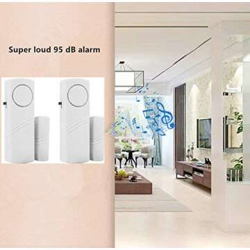 Door Window Alarm, Burglar Alarm, Home Security Magnetic Sensor Anti-Theft Alarm (Home Alarm (12 pcs))