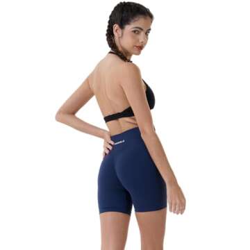 AUROLA Dream Collection Women Workout Shorts High Waist Gym Shorts, Scrunch Butt Seamless Athletic Shorts,Naval Academy,XS