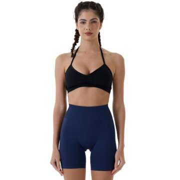 AUROLA Dream Collection Women Workout Shorts High Waist Gym Shorts, Scrunch Butt Seamless Athletic Shorts,Naval Academy,XS