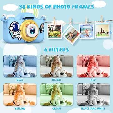 JCC Children Camera for Girls/Boys, Portable Selfie Toy Camera for Toddlers Age 3-12 Year Old,20MP 1080P HD Digital Video Camera with 32GB SD Card for Kids Birthday Christmas Festival Gifts (Blue)