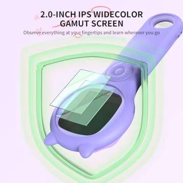 Microscope for Kids - Mini Pocket Handheld Microscope for Toddlers-Educational Science Kit Toys for Christmas Birthday Gifts Toys for 3 4 5 6 7 8 9 10 Year Old Girls（Purple）