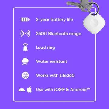 Tile 2024 Bluetooth Tracker for Keys & Items - 2-Pack