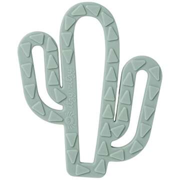 Itzy Ritzy Silicone Baby Teether – BPA-Free Infant Teether with Easy-to-Hold Design & Textured Back Side to Massage & Soothe Sore, Swollen Gums - Teething Toy for 3 Months & Up - Cactus