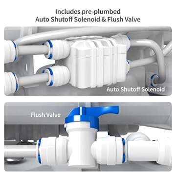 Aquatic Life 4-Stage Reverse Osmosis Deionization Water Filter System RO/DI Filtration Unit with Carbon Plus Cartridge, 100 GPD