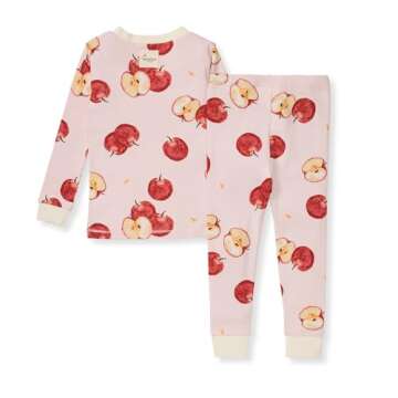 Burt's Bees Baby Baby Girls' Pajamas, Tee and Pant 2-Piece Pj Set, 100% Organic Cotton, Apple Orchard