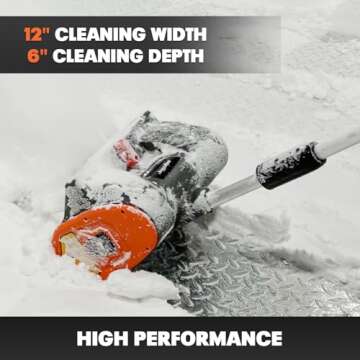 12” Cordless Snow Shovel Compatible with Dewalt 20V Battery, Brushless Snow Blower Electric Snow Thrower, Auxiliary Handle & Adjustable Deflector (w/ 4.0 Ah Battery & 4.0 Quick Charger)