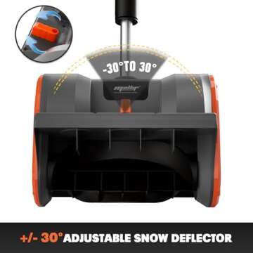 12” Cordless Snow Shovel Compatible with Dewalt 20V Battery, Brushless Snow Blower Electric Snow Thrower, Auxiliary Handle & Adjustable Deflector (w/ 4.0 Ah Battery & 4.0 Quick Charger)