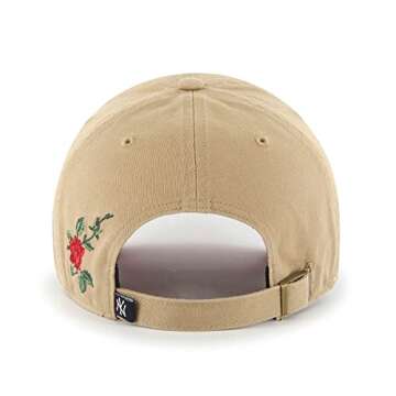 '47 New York Yankees Thorn Clean Up Dad Hat Baseball Cap - Khaki/Rose, Khaki, Red