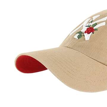 '47 New York Yankees Thorn Clean Up Dad Hat Baseball Cap - Khaki/Rose, Khaki, Red