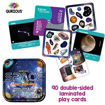 Qurious Space | STEM Flash Card Game | Explore, Match, Quiz & Spin Through The Universe. Perfect for Astronomy Fans and Future Astronauts