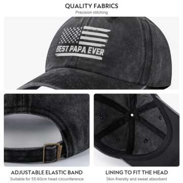 Unique Adjustable Grey Baseball Cap for Papa - Funny Gifts