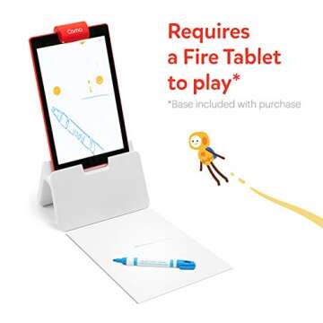 Osmo - Base for Fire Tablet - Educational Learning Games for Boys & Girls-Physics, Drawing & more-STEM Toy Gifts for Kids-Ages 3 4 5 6 7 8 9 10 11 (Osmo Fire Tablet Base Included - Amazon Exclusive)