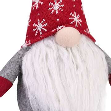 WORLDECO Christmas Handmade Big Gnomes with Long Leg Home Decorations, Plush Doll Collectible Figurine White Beard Santa Swedish Gifts Holiday Ornaments 18 Inch