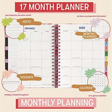 Ban.do 17 Month 2021-2022 Large Daily Planner with Weekly & Monthly Views, Dated Aug 2021 - Dec 2022, Hardcover Self-Care Agenda with Stickers & Wellness/Reflection Pages, I Am Very Busy (pink)