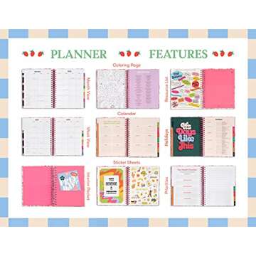 Ban.do 17 Month 2021-2022 Large Daily Planner with Weekly & Monthly Views, Dated Aug 2021 - Dec 2022, Hardcover Self-Care Agenda with Stickers & Wellness/Reflection Pages, I Am Very Busy (pink)