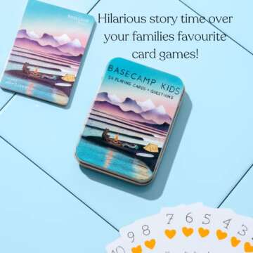 Basecamp Cards: Kids Edition Conversation Starters - 52+2 Family Friendly Unique Questions - Family Conversation Cards - Playing Cards - Fun Family Activity