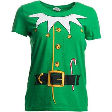 Santa's Elf Costume Jumbo Print T-Shirt for Women