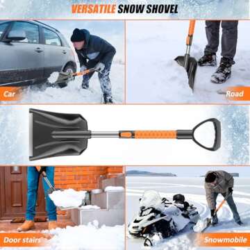 42" Ice Scraper and Extendable Snow Brush, Detachable Snow Scraper with Foam Grip and 180° Pivoting Brush Head for Car Windshield, Car Auto Truck SUV, Vehicle