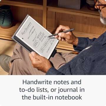 New Amazon Kindle Scribe (32GB) - Redesigned display with uniform borders. Now write directly on books and documents. With built-in notebook summarization. Includes Premium Pen - Tungsten