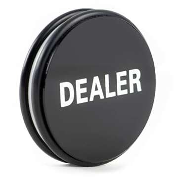 Brybelly Double-Sided Dealer Button – Casino-Grade Poker Buck Poker Weight, Large 3 Inch Diameter Puck! Great for Poker, Texas Hold 'em, & Gambling Card Games