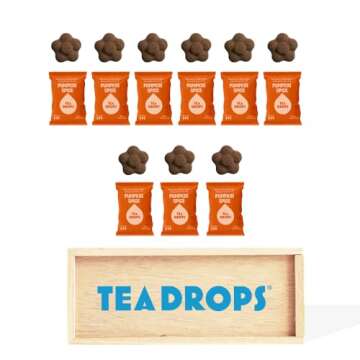 Tea Drops Pumpkin Spice Tea Kit | Dissolvable Bagless Loose Leaf Nutrient Rich Tea | RIch Flavor, Caffeinated, Naturally Sweet | Iced or Hot | Gift Set 9 Servings Per Box