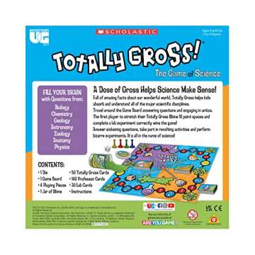 University Games | Scholastic Totally Gross Game of Science Including Real Slime, for 2 to 4 Players Ages 6 and Up