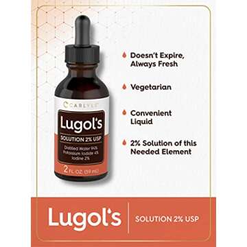 Carlyle Lugols Iodine 2 Percent 2 fl oz | Potassium Iodide and Iodine Solution 2% Liquid Drops