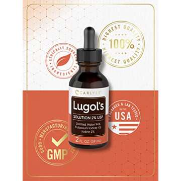 Carlyle Lugols Iodine 2 Percent 2 fl oz | Potassium Iodide and Iodine Solution 2% Liquid Drops