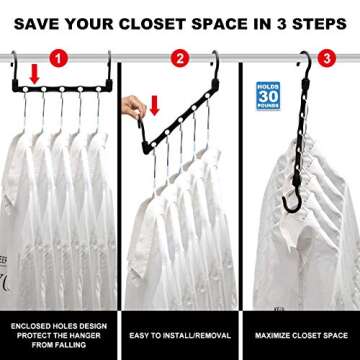 Closet Organizers and Storage,12 Pack Sturdy Hanger for Heavy Clothes,Upgraded Space Saving Hangers,Magic Closet Organization Clothe Hanger,College Dorm Room Essentials