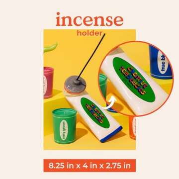 ban.do Incense Stick Holder, Unique Incense Holder, Incense Burner Holder for Indoor, Cute Ceramic Home Decor Accent, Paint Tube