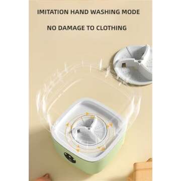 Portable washing machine, Mini Washer,11L upgraded large capacity foldable Washer.Deep cleaning of underwear, baby clothes and other small clothes.Suitable for apartments, dormitories, hotels.(Green)