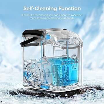 Kismile Countertop Nugget Ice Maker - Portable & Efficient