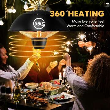 COSTWAY 1500W Electric Patio Heater for Quick Heat