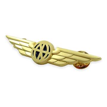 Luso Aviation Pilot Wings Aviator's Shirt Lapel Pin (Gold)