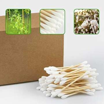 Bamboo Cotton Swabs 400 Count - Eco-Friendly Ear Buds