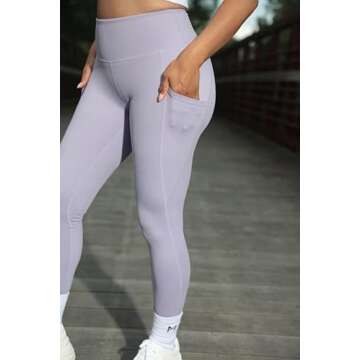 Lavender Essential Leggings with Two Pockets