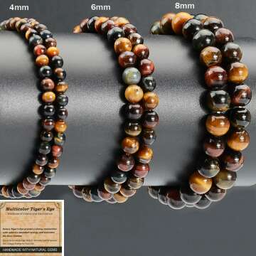 Multicolor Tiger's Eye Bead Bracelet for Vitality