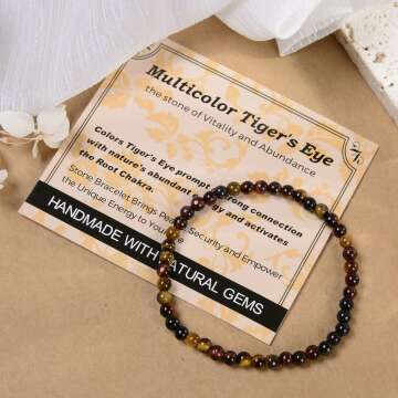 Multicolor Tiger's Eye Bead Bracelet for Vitality