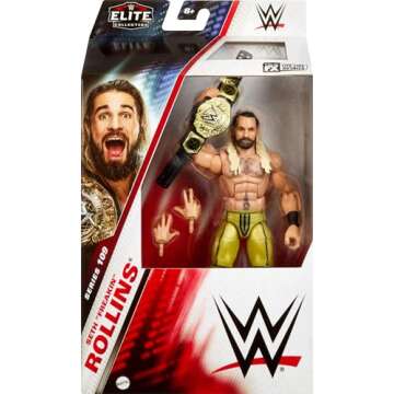 Mattel WWE Elite Action Figure & Accessories, Series #109 Seth "Freakin" Rollins 6-inch Collectible with 25 Articulation Points & Swappable Hands