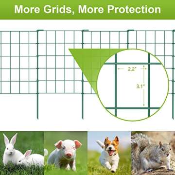 OUSHENG 35ft Green Garden Fence for Dogs