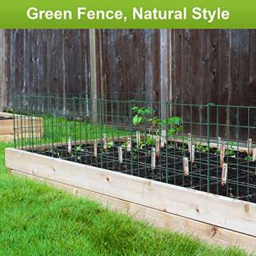 OUSHENG 35ft Green Garden Fence for Dogs