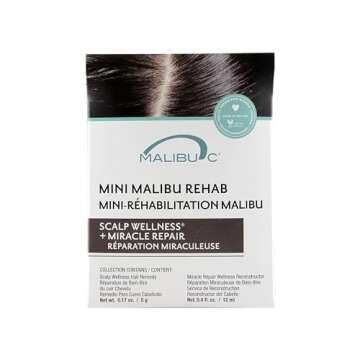 Malibu C Mini Malibu Rehab Scalp Wellness - Contains 2 Hair Remedy Packets - Vitamin Infused Deep Conditioner for Hair Health - Scalp Rejuvenating Hair Care