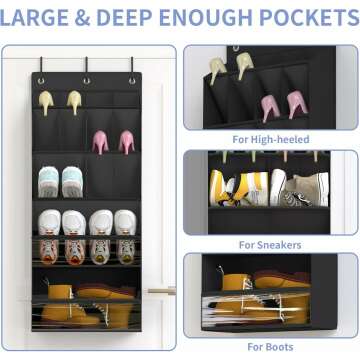 Over the Door Shoe Organizers with 30 Pockets