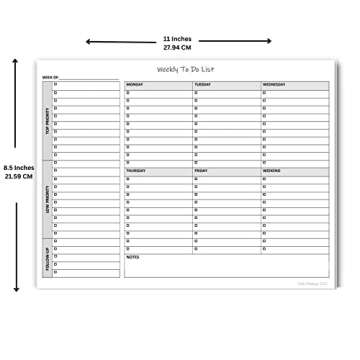 Weekly To Do List Notepad for Effective Task Management