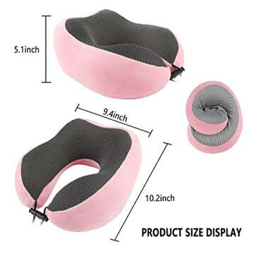 Junecarp Car Neck Pillow,Travel Pillow Memory Foam Neck Pillow,Premium Interior Accessories Headrest Support for Driver or Front Passenger Seat,for Driving Home Office (Pink)