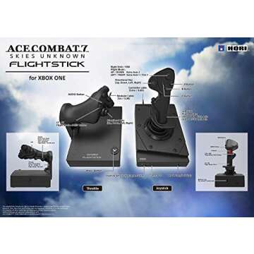 HORI Ace Combat 7 Hotas Flight Stick for Xbox One - Officially Licensed by Microsoft & Bandai Namco Entertainment - Xbox One