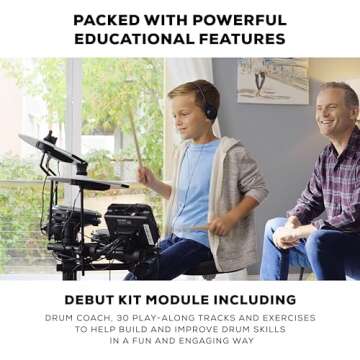 Kids Electric Drum Set with 120 Sounds & Lessons